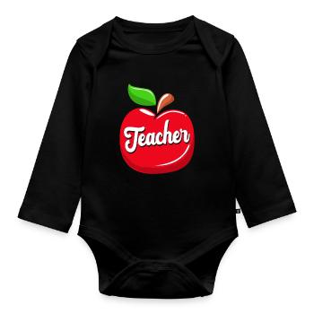 Englischlehrerin Englisch Lehrer - Baby Bio-Langarm-Body - Schwarz - Vorne