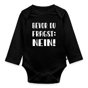 Avant de demander : Non - Body Bébé bio manches longues - noir - Devant