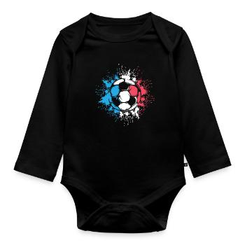 Icône du logo du joueur de football France Soccer Explosion - Body Bébé bio manches longues - noir - Devant