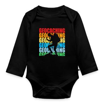 Géocaching Géocache Géocacher - Body Bébé bio manches longues - noir - Devant