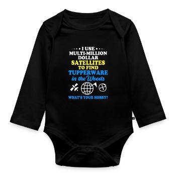 Geocaching Geocache Geocacher - Organic Longsleeve Baby Bodysuit - black - Front