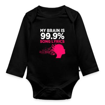 Karaoké - Body Bébé bio manches longues - noir - Devant