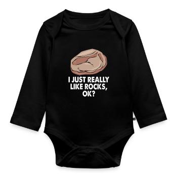Géologue Géologie - Body Bébé bio manches longues - noir - Devant