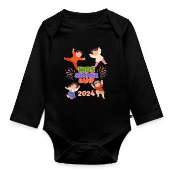 Sommercamp für Kinder - Baby Bio-Langarm-Body - Schwarz - Vorne