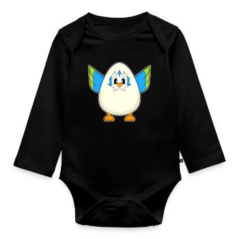 Oeuf de perroquet - Body Bébé bio manches longues - noir - Devant