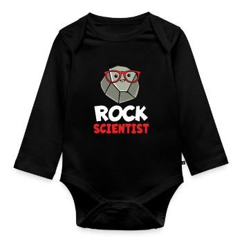 Geologist Geology - Organic Longsleeve Baby Bodysuit - black - Front
