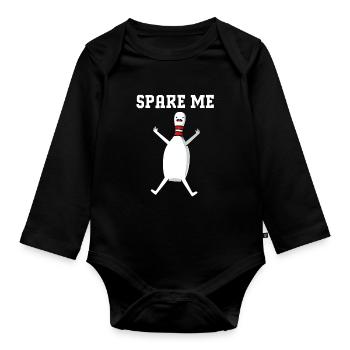 Bowling Bowler Bowling Skittles Boule de bowling - Body Bébé bio manches longues - noir - Devant