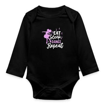Ballett Tanzen Ballerina - Baby Bio-Langarm-Body - Schwarz - Vorne