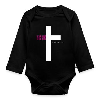 Vergebung Front - Baby Bio-Langarm-Body - Schwarz - Vorne