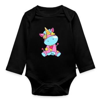 Licorne vaudou - Body Bébé bio manches longues - noir - Devant