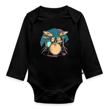 Illustration de piège - Body Bébé bio manches longues - noir - Devant