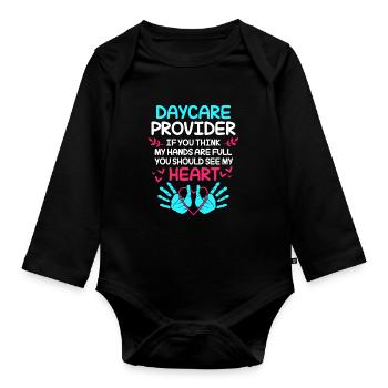 Garderie Éducateur Éducateur - Body Bébé bio manches longues - noir - Devant
