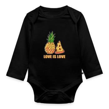 Pineapple - Organic Longsleeve Baby Bodysuit - black - Front