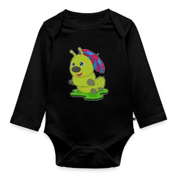 Parapluie Caterpillar - Body Bébé bio manches longues - noir - Devant