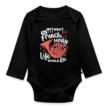 Waldhornspieler Hornist - Baby Bio-Langarm-Body - Schwarz - Vorne