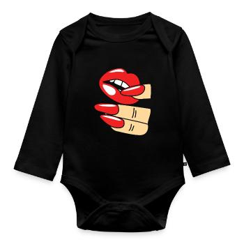 Nageldesignerin Nagel Kosmetik Kosmetikerin - Baby Bio-Langarm-Body - Schwarz - Vorne