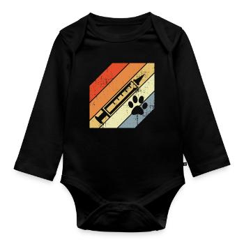 Retro Spritze - Baby Bio-Langarm-Body - Schwarz - Vorne