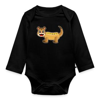 Erdmännchen Hotdog - Baby Bio-Langarm-Body - Schwarz - Vorne