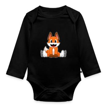 Patins à glace Fox - Body Bébé bio manches longues - noir - Devant