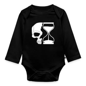 Death and time - Organic Longsleeve Baby Bodysuit - black - Front