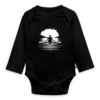 Ruderer Zeichnung - Baby Bio-Langarm-Body - Schwarz - Vorne