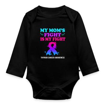 thyroid cancer - Organic Longsleeve Baby Bodysuit - black - Front