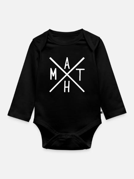 Mathe - Baby Bio-Langarm-Body - Schwarz
