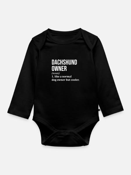 Dackel Dackel Dackel - Baby Bio-Langarm-Body - Schwarz