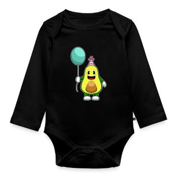 Ballon d’anniversaire avocat - Body Bébé bio manches longues - noir - Devant