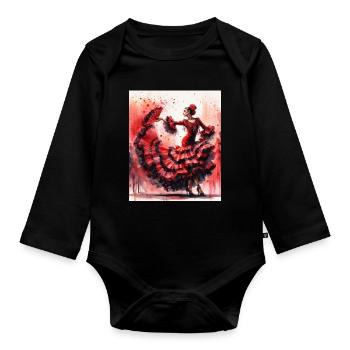 La passion d’une danseuse de flamenco - Body Bébé bio manches longues - noir - Devant