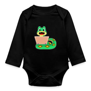 Snake Laptop - Organic Longsleeve Baby Bodysuit - black - Front