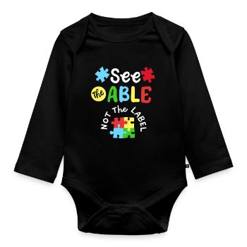 Autismus Bewusstsein SPED Lehrer - Baby Bio-Langarm-Body - Schwarz - Vorne