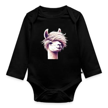 Alpaka - Baby Bio-Langarm-Body - Schwarz - Vorne
