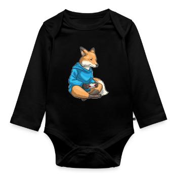 Fox Gamer Controller - Organic Longsleeve Baby Bodysuit - black - Front