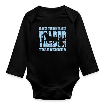 Traber auf dem Weg zum Ziel - Baby Bio-Langarm-Body - Schwarz - Vorne