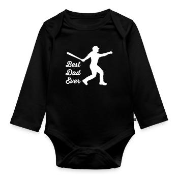 Base-ball - Body Bébé bio manches longues - noir - Devant