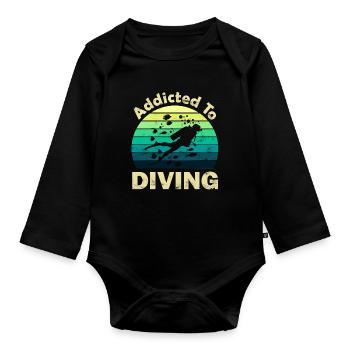 Tauchen Taucher - Baby Bio-Langarm-Body - Schwarz - Vorne
