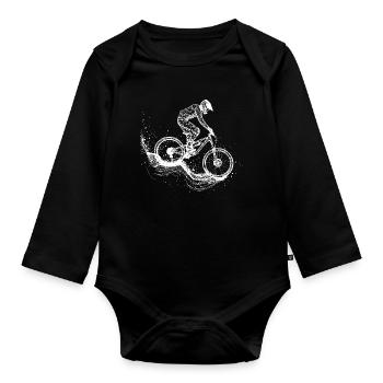 Dessin VTT - Body Bébé bio manches longues - noir - Devant