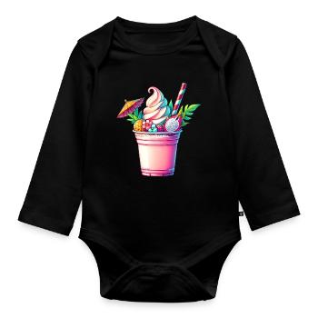 Exotic Fruity Dreams :Milkshake d’été - Body Bébé bio manches longues - noir - Devant