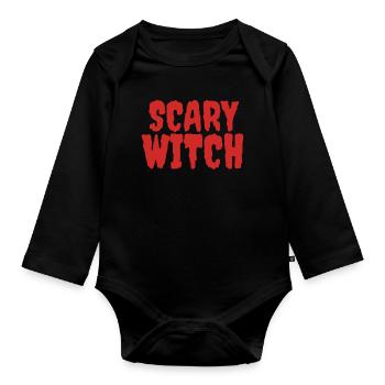 Unheimliches geisterhaftes Silhouetten-Design - Baby Bio-Langarm-Body - Schwarz - Vorne