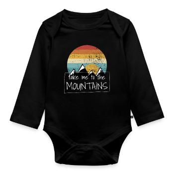 Wandern Wanderungen - Baby Bio-Langarm-Body - Schwarz - Vorne