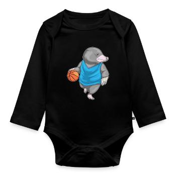 Taupe Basketteur Basketteur - Body Bébé bio manches longues - noir - Devant