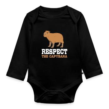 Capybara - Baby Bio-Langarm-Body - Schwarz - Vorne