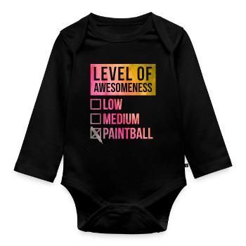 Paintball Paintball Paintball - Organic Longsleeve Baby Bodysuit - black - Front