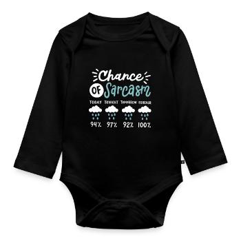 Sarkasmus sarkastischer Humor - Baby Bio-Langarm-Body - Schwarz - Vorne