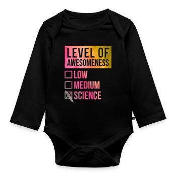Science Science Science - Organic Longsleeve Baby Bodysuit - black - Front