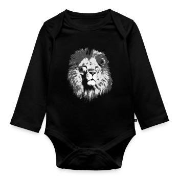 Loewe big cat - Organic Longsleeve Baby Bodysuit - black - Front