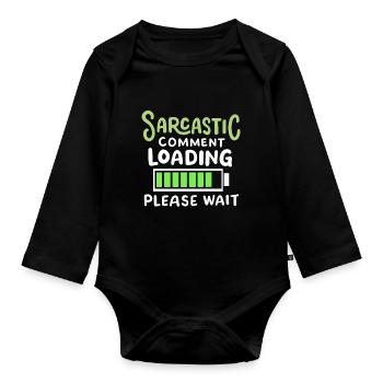 sarkastisch lustig Sarkasmus - Baby Bio-Langarm-Body - Schwarz - Vorne