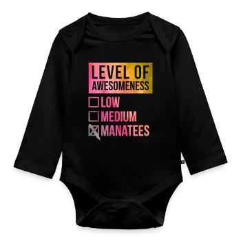 Manatee Manatee Manatee - Organic Longsleeve Baby Bodysuit - black - Front