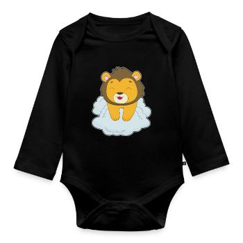 Nuages de lions - Body Bébé bio manches longues - noir - Devant